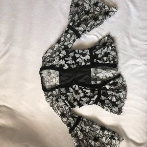 Black and white flower cardigan or shirt
